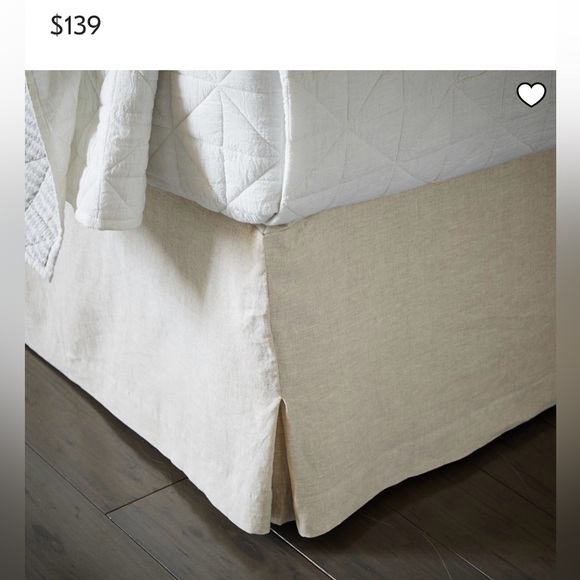 NEW West Elm Belgian linen King bedskirt in flax